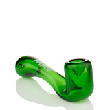 MAV Glass 5" Sherlock Hand Pipe in Green - Angled Side View with Deep Bowl