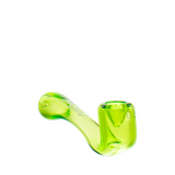MAV Glass 5" Sherlock Hand Pipe in Green - Angled Side View on White Background