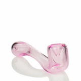 MAV Glass 5" Sherlock Hand Pipe in Pink - Angled Side View on Seamless White