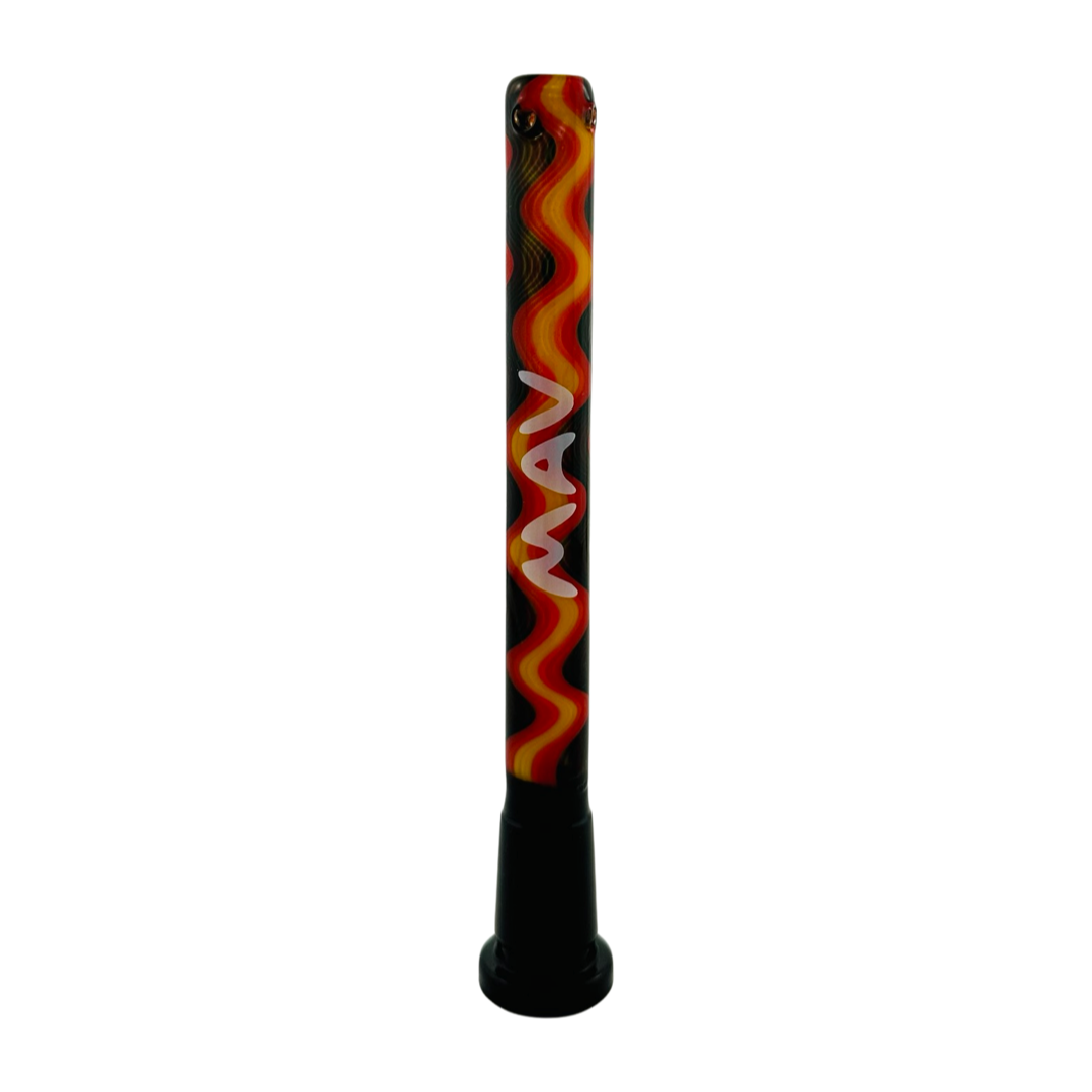 MAV Glass 5" Swirly Wig Wag Downstem with 4 Hole Filtration - Front View