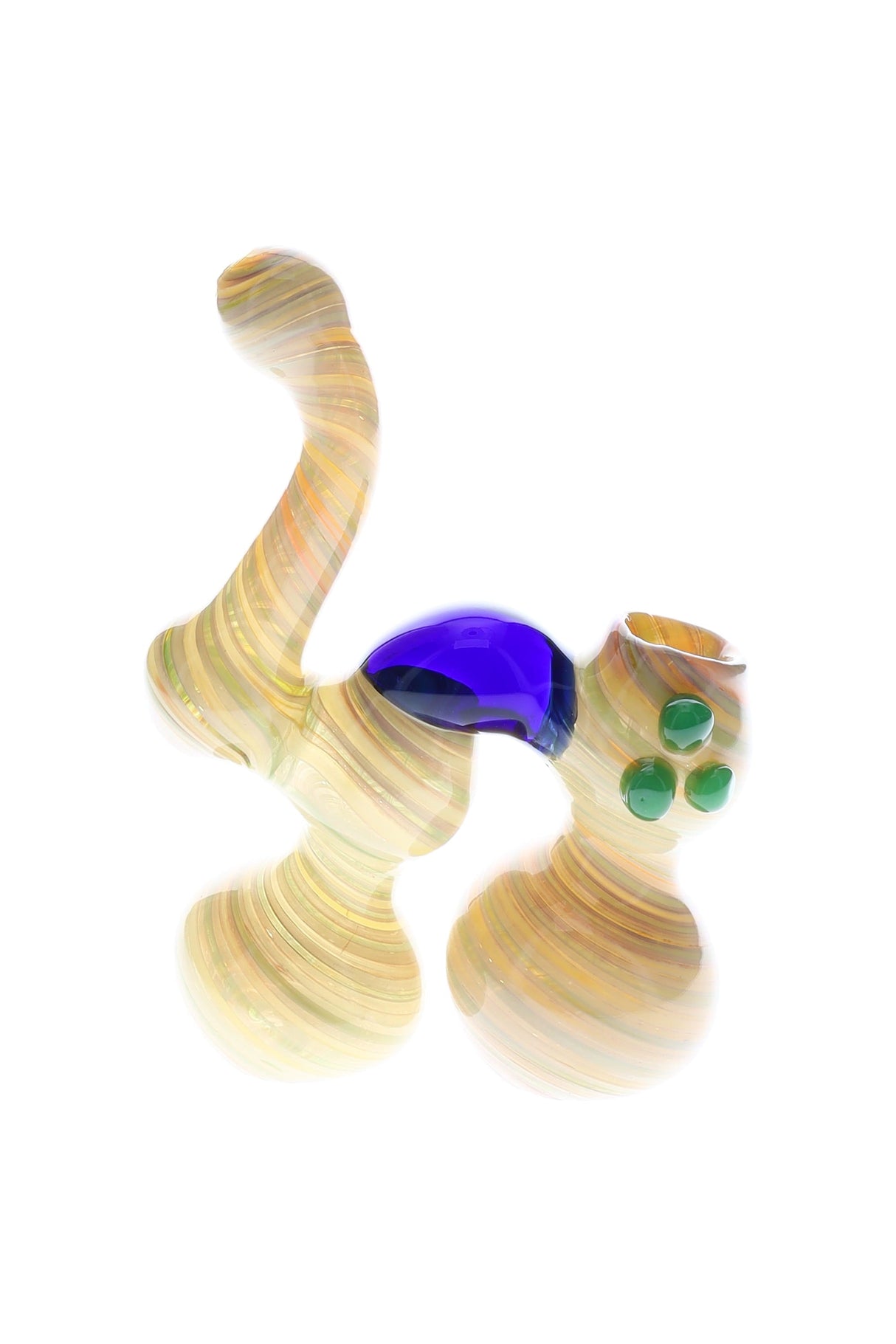 Silver-Fumed Spiral Double-Chamber Sherlock Bubbler “Solar Bridge” – 7″