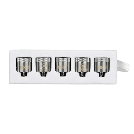 5PC BOX - Yocan Pillar Replacement TGT Quad Coil set, silver, front view on white background