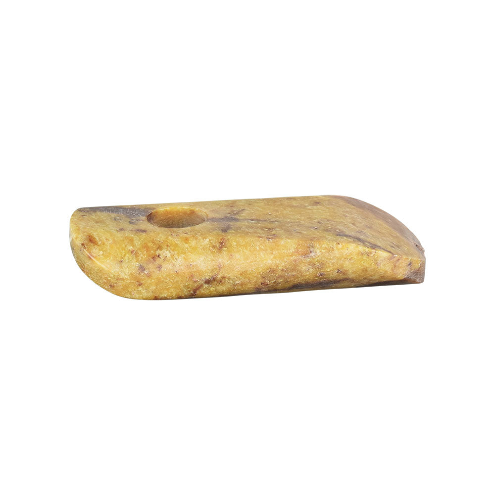 3.25" Smooth Flow Stone Pipe, Compact and Portable Hand Pipe, Angled Side View