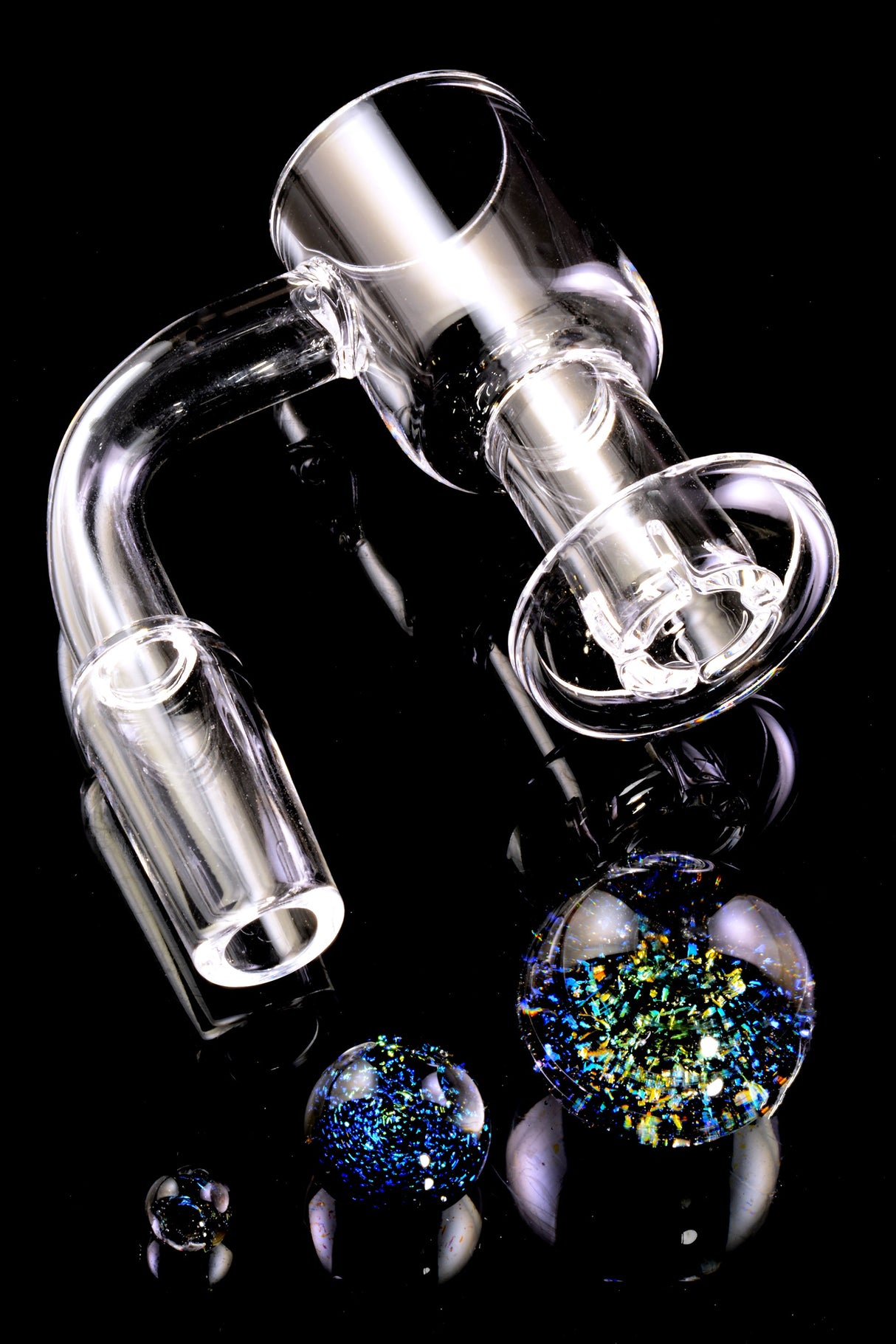 Quartz 14.5 mm Male Terp Slurper Banger – 2 mm – Dichro Beads – Assorted Colors