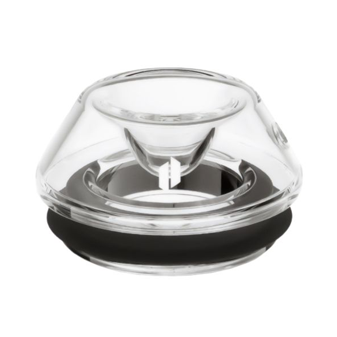 Puffco Proxy clear borosilicate glass flower bowl, top view, for dry herb vaping