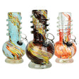 6.5" Out Of The Void Soft Glass Water Pipes with Colorful Spiral Frit Design, Front View