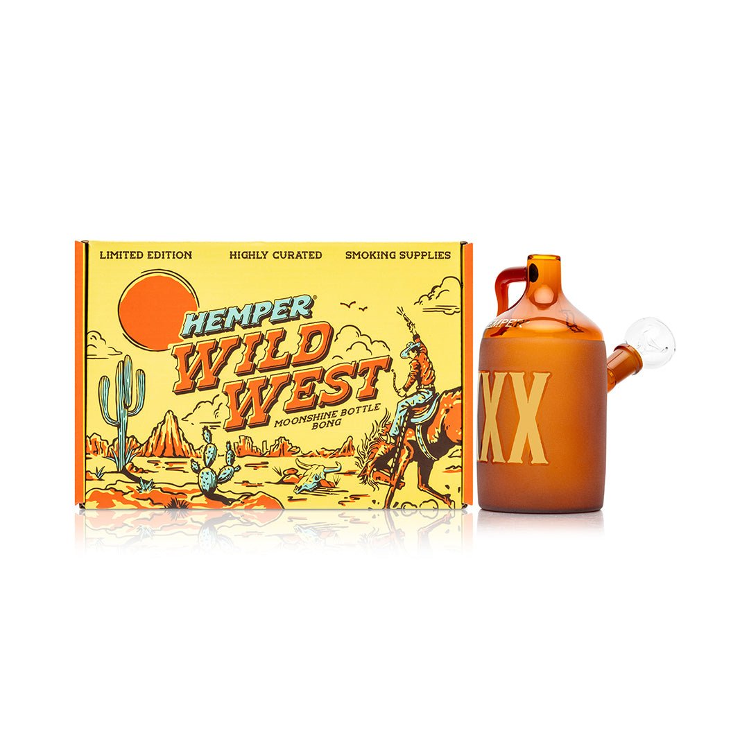 Hemper Wild West Moonshine bottle bong full view