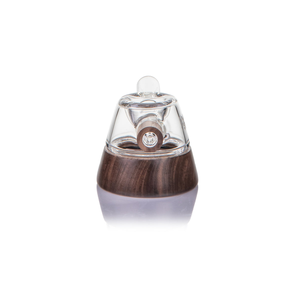 MJ Arsenal Base Camp borosilicate glass hand pipe with black walnut wood accents