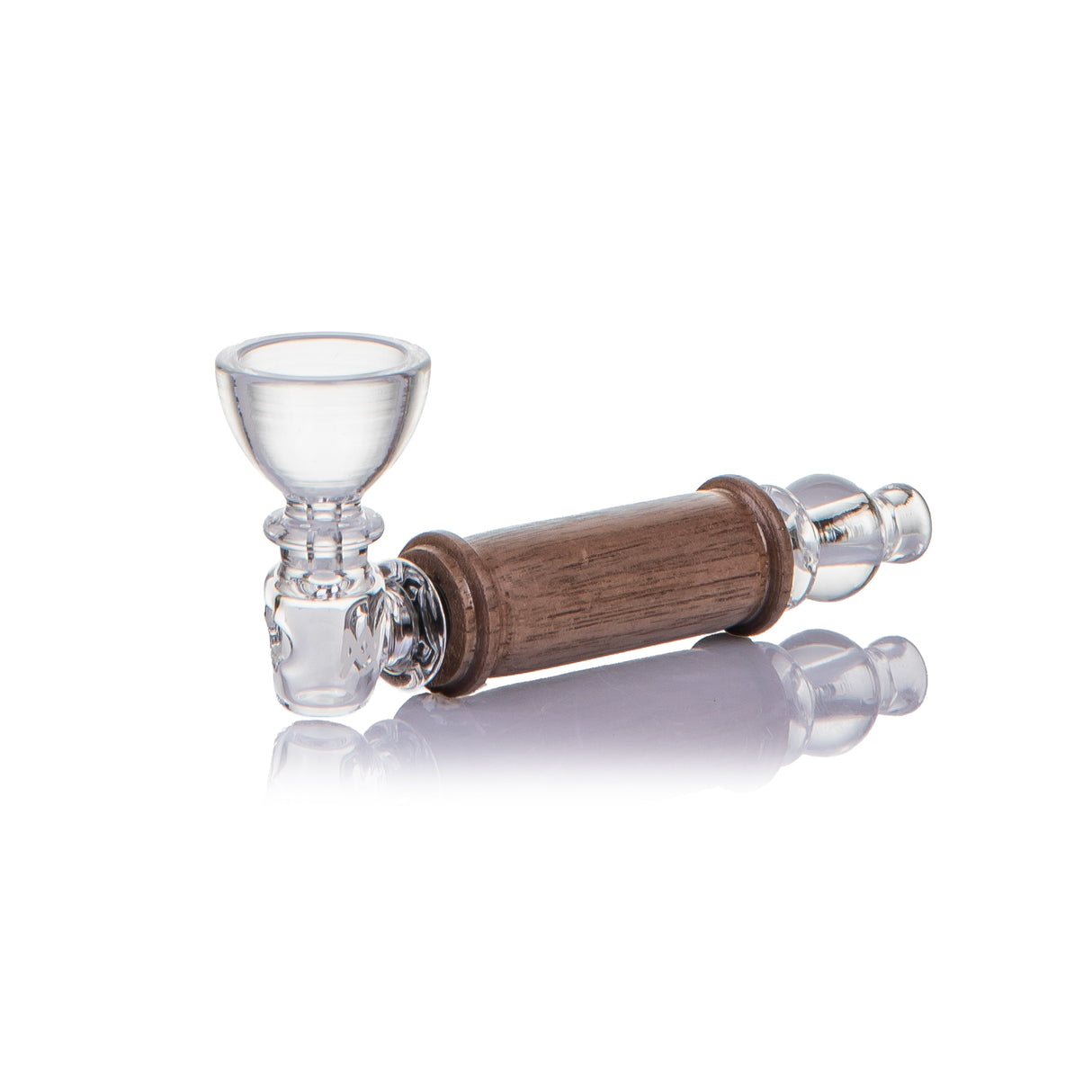 MJ Arsenal Alpine Creek borosilicate glass hand pipe with black walnut wood accents