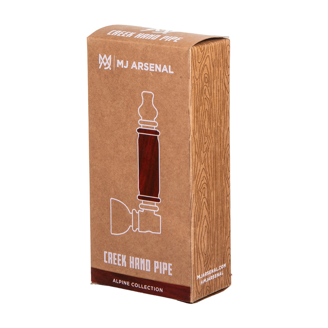 MJ Arsenal Alpine Creek borosilicate glass hand pipe with black walnut wood accents