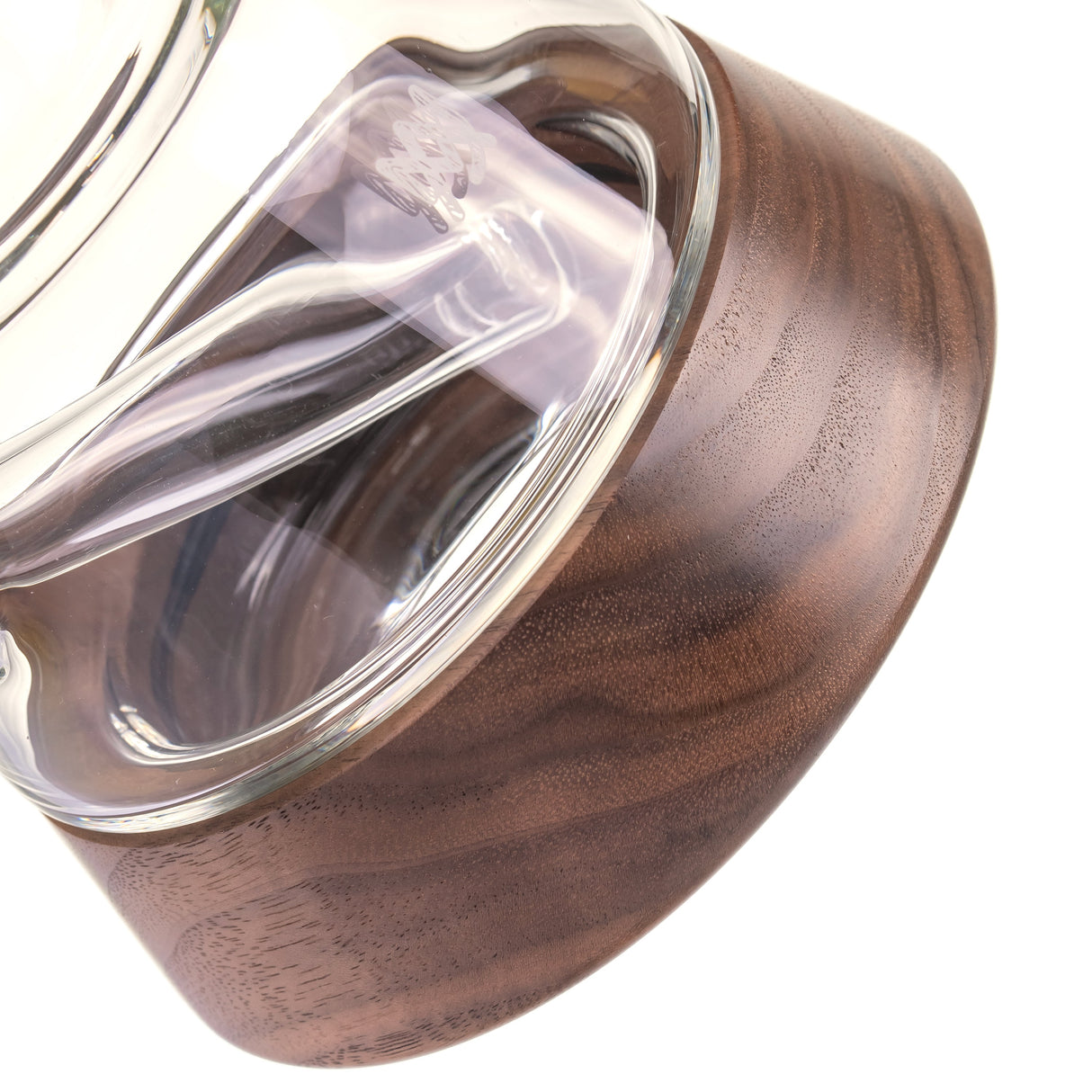 MJ Arsenal Alpine Lookout borosilicate glass water pipe with black walnut wood accents and 14mm bowl