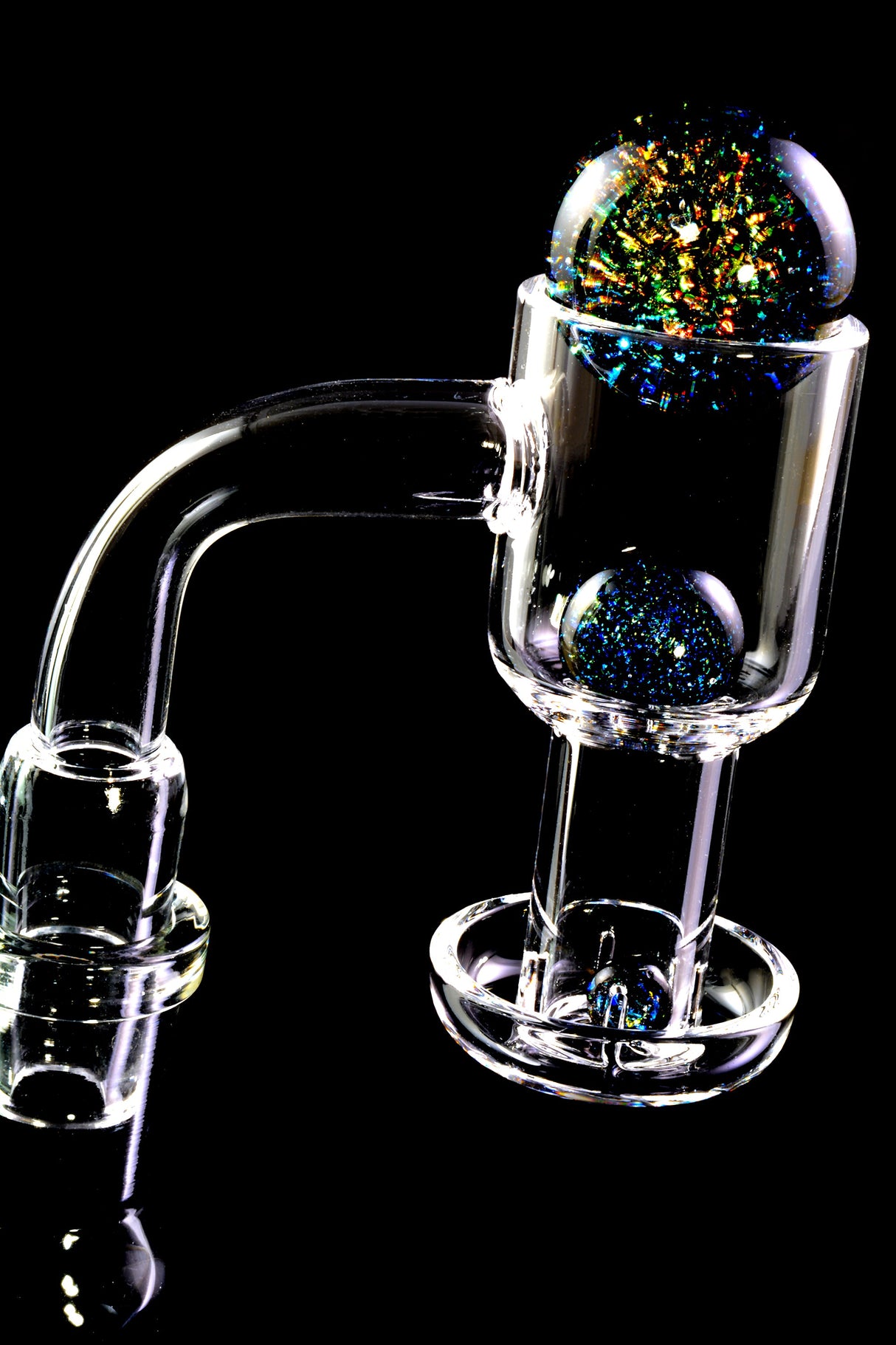 Quartz 14.5 mm Male Terp Slurper Banger – 2 mm – Dichro Beads – Assorted Colors