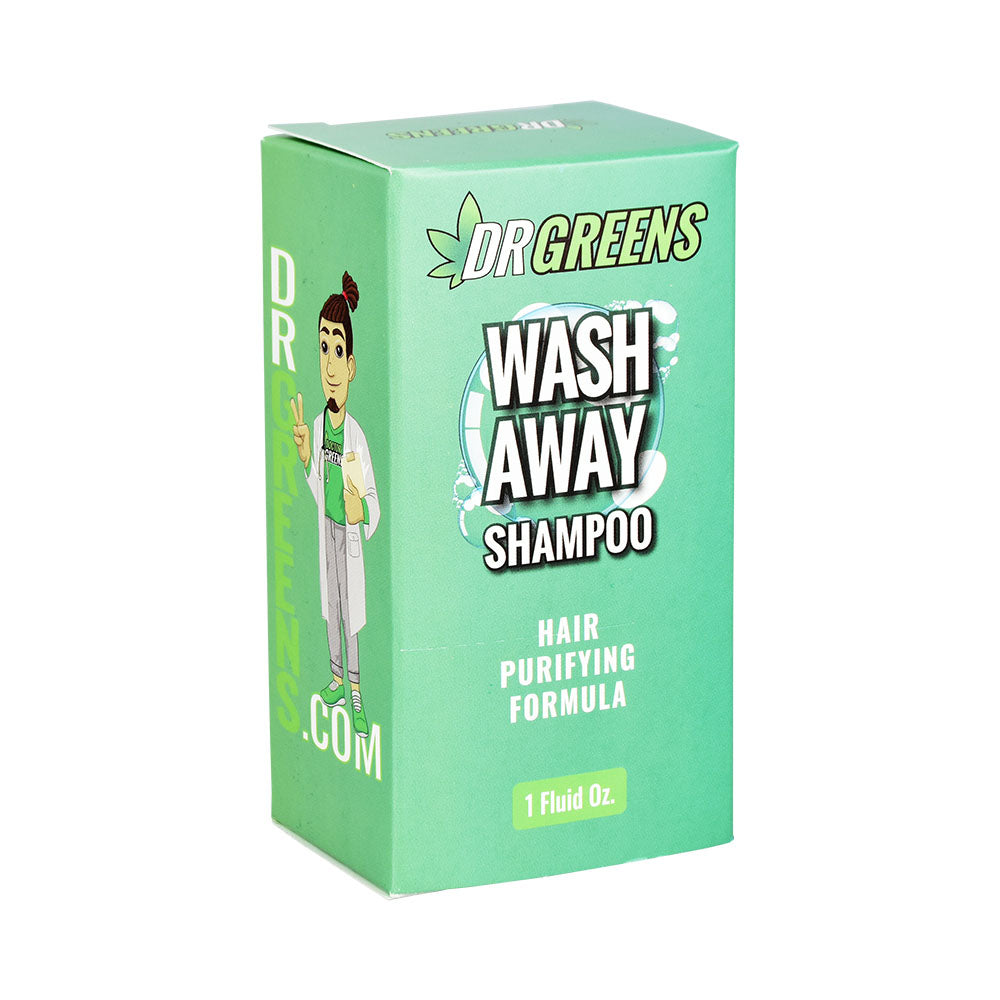 Dr. Greens Wash Away Shampoo 1oz box front view for hair detox and cleanse