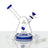 1Stop Glass 7" Beaker Bong in Blue, Dual Use with Percolator, Front View on White Background