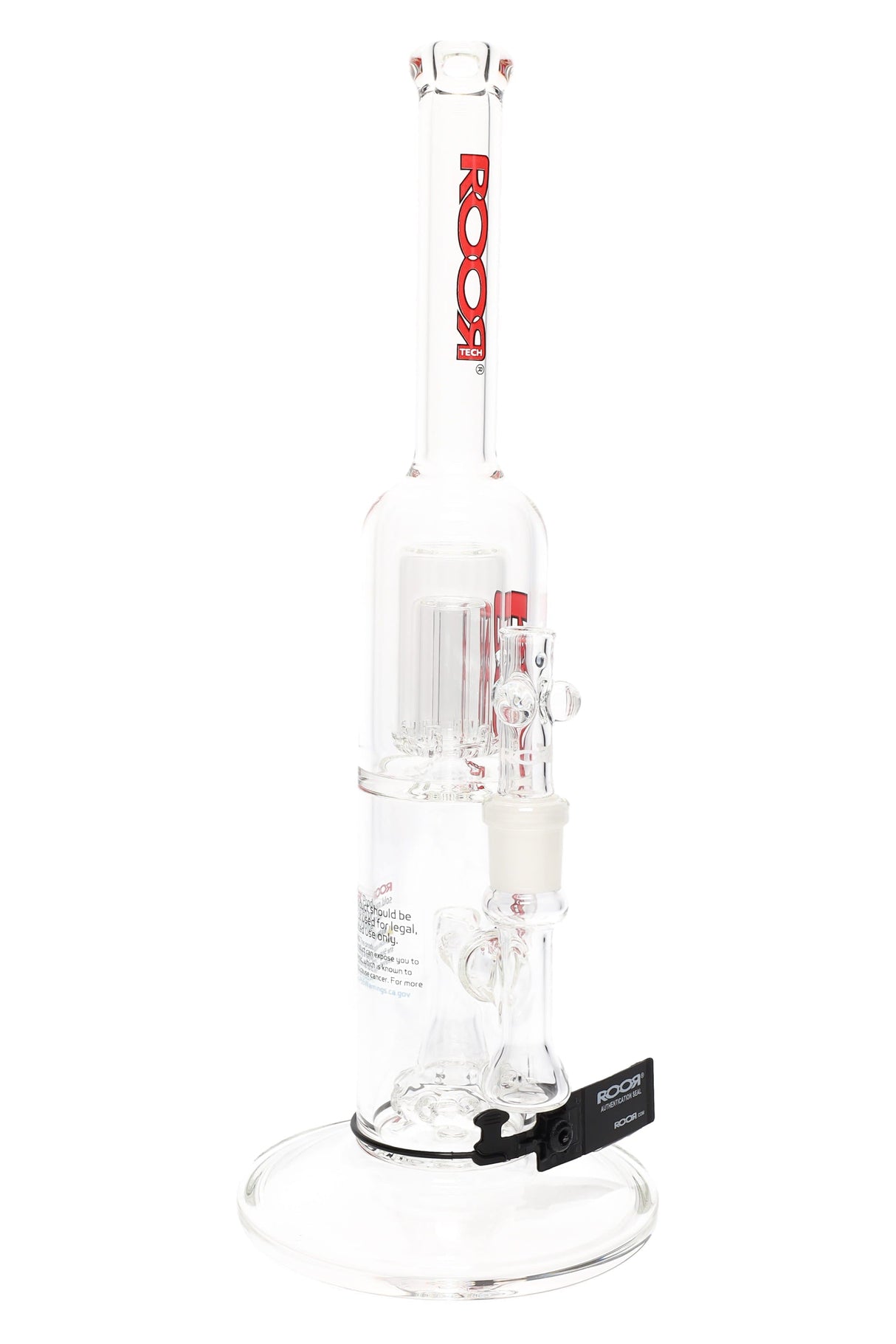 ROOR Tech 15″ Stemless Straight Tube with Barrel Perc – Clear Glass