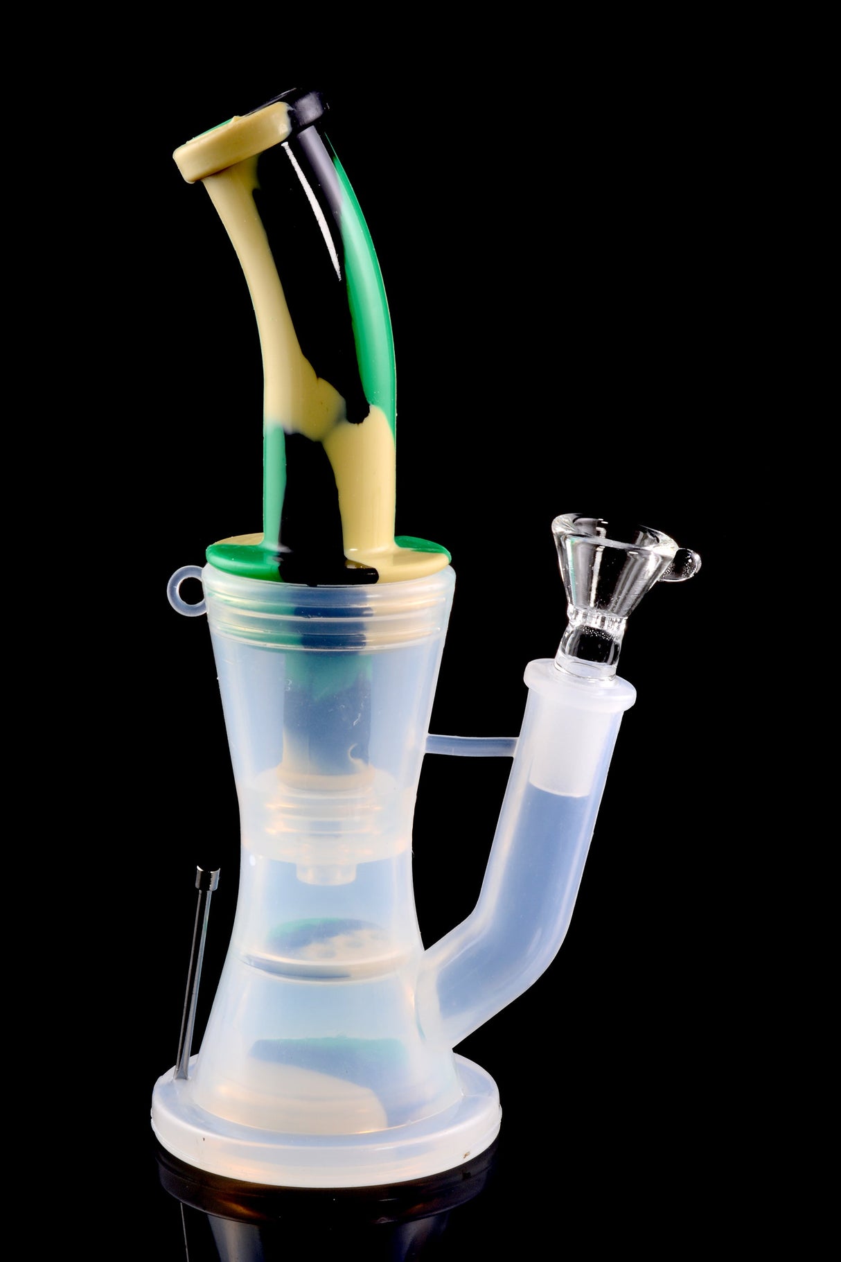 2-Part Silicone Bong “Hive Pop” – Honeycomb-to-Dome Percs – 8½″