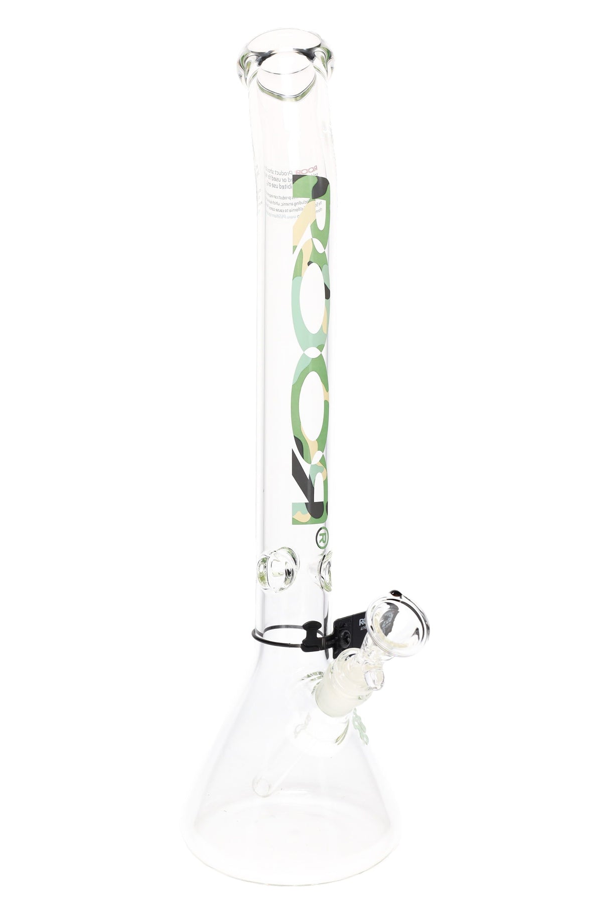 ROOR 18″ Bent-Neck Beaker Bong – 5mm Thick Glass-on-Glass w/ Ice Pinch