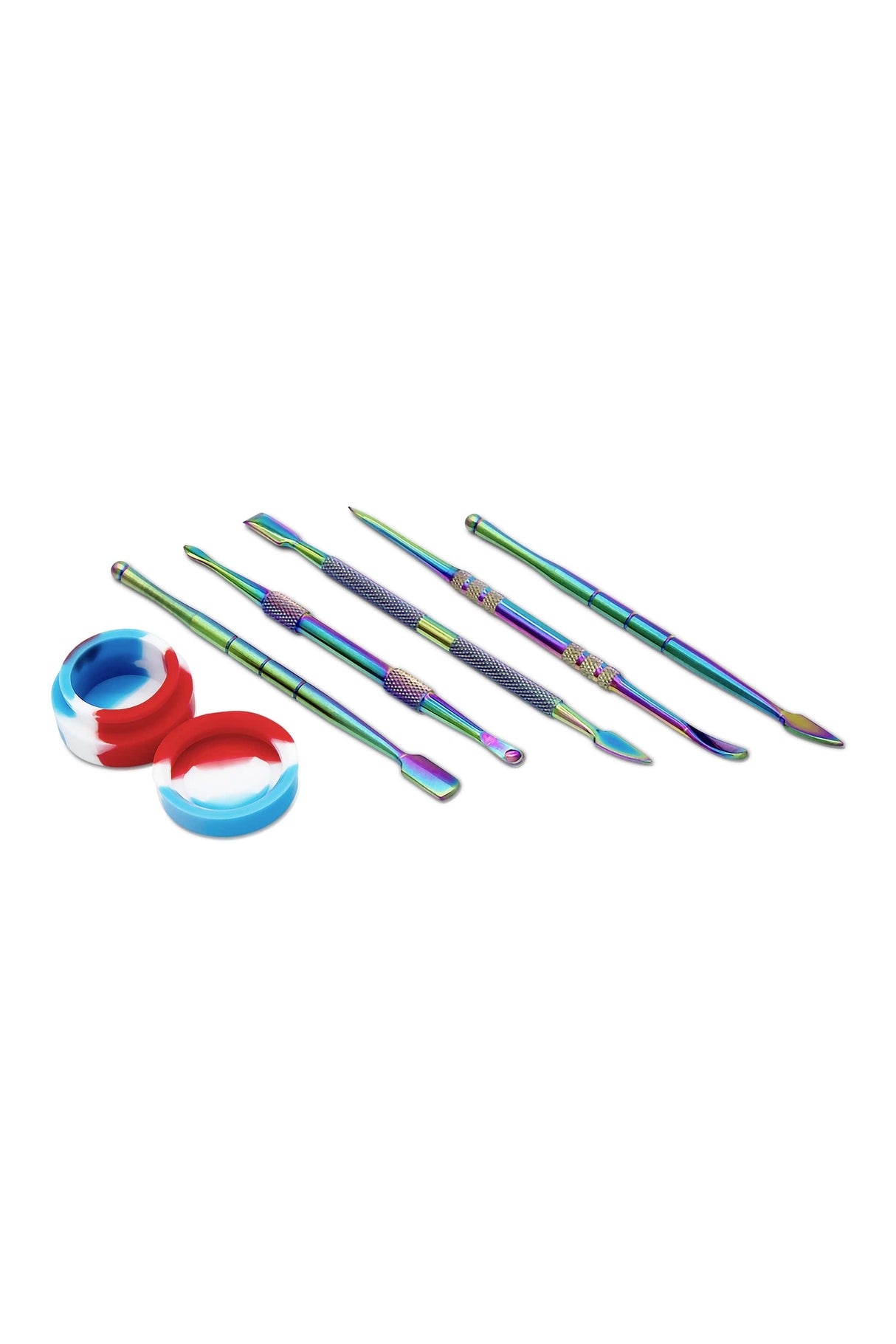 Rupert's Drop Iridescent Titanium Dabber Set with Silicone Dish, Case, and Dab Tools