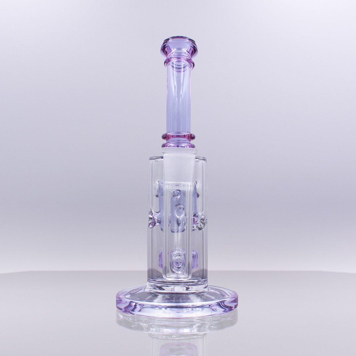7.8" Swiss Splash Guard Dab Rig with Showerhead Percolator by The Stash Shack, front view