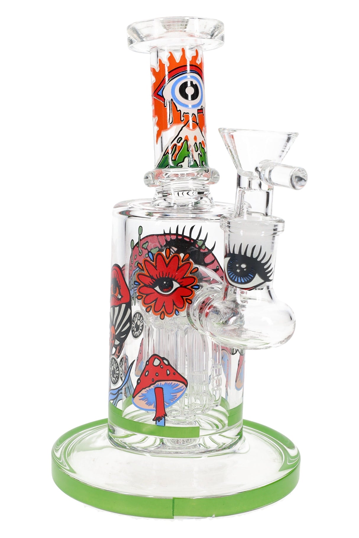 Glow-in-the-Dark Mushroom Bong “Shroom Eye” – Tree Perc – 14.5 mm Female – 6.5″