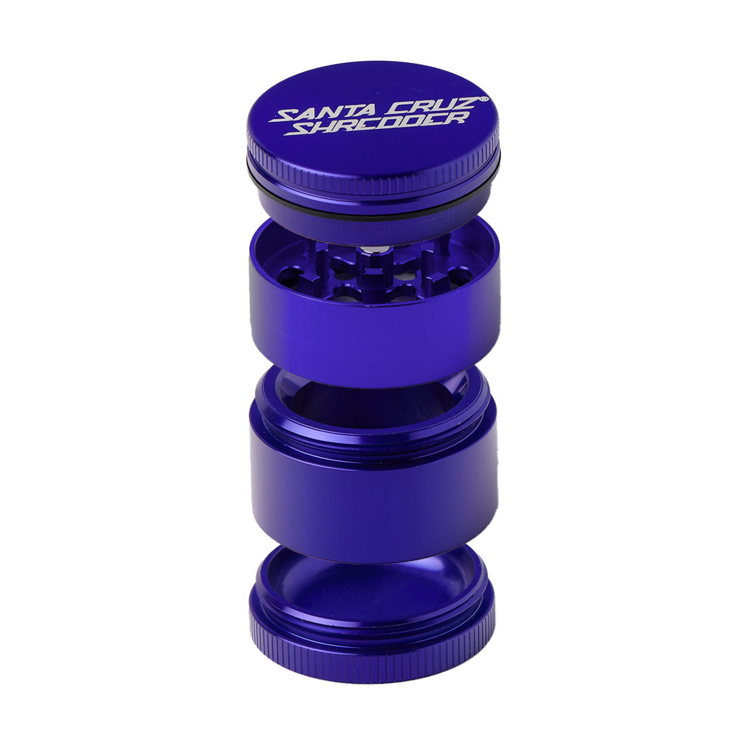 Santa Cruz Shredder Small 4-Piece Grinder in Blue - Compact Aluminum Herb Grinder