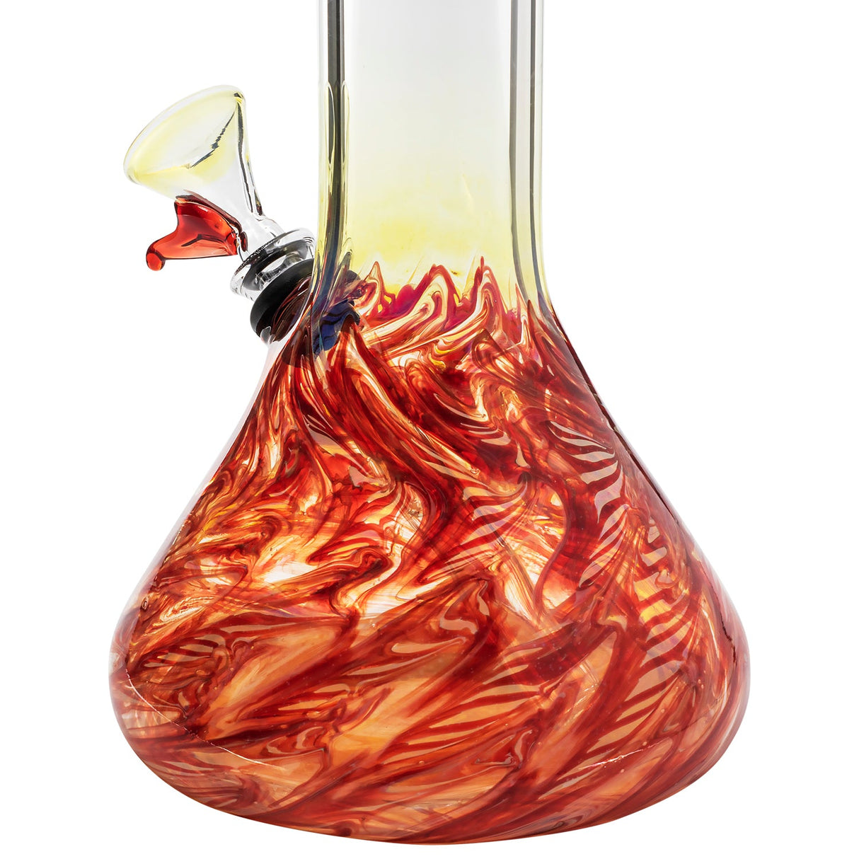 LA Pipes 8" Raked Beaker Water Pipe for Dry Herbs, Borosilicate Glass, Side View