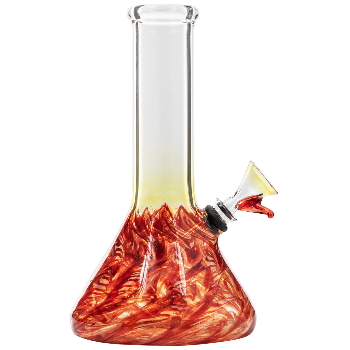 LA Pipes 8" Raked Beaker Water Pipe with 45 Degree Grommet Joint, Front View on White Background