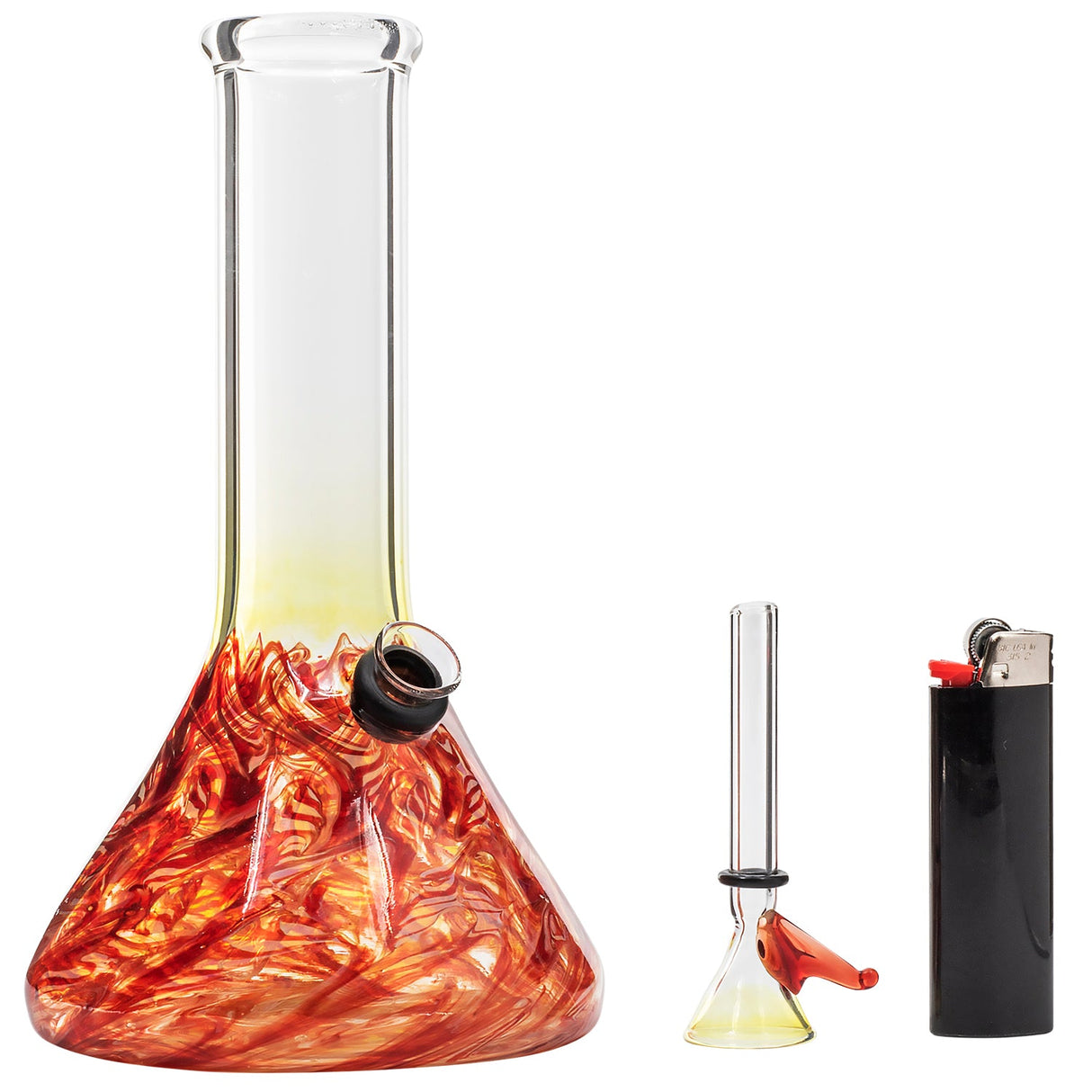 LA Pipes 8" Raked Beaker Water Pipe for Dry Herbs with Grommet Joint, Front View