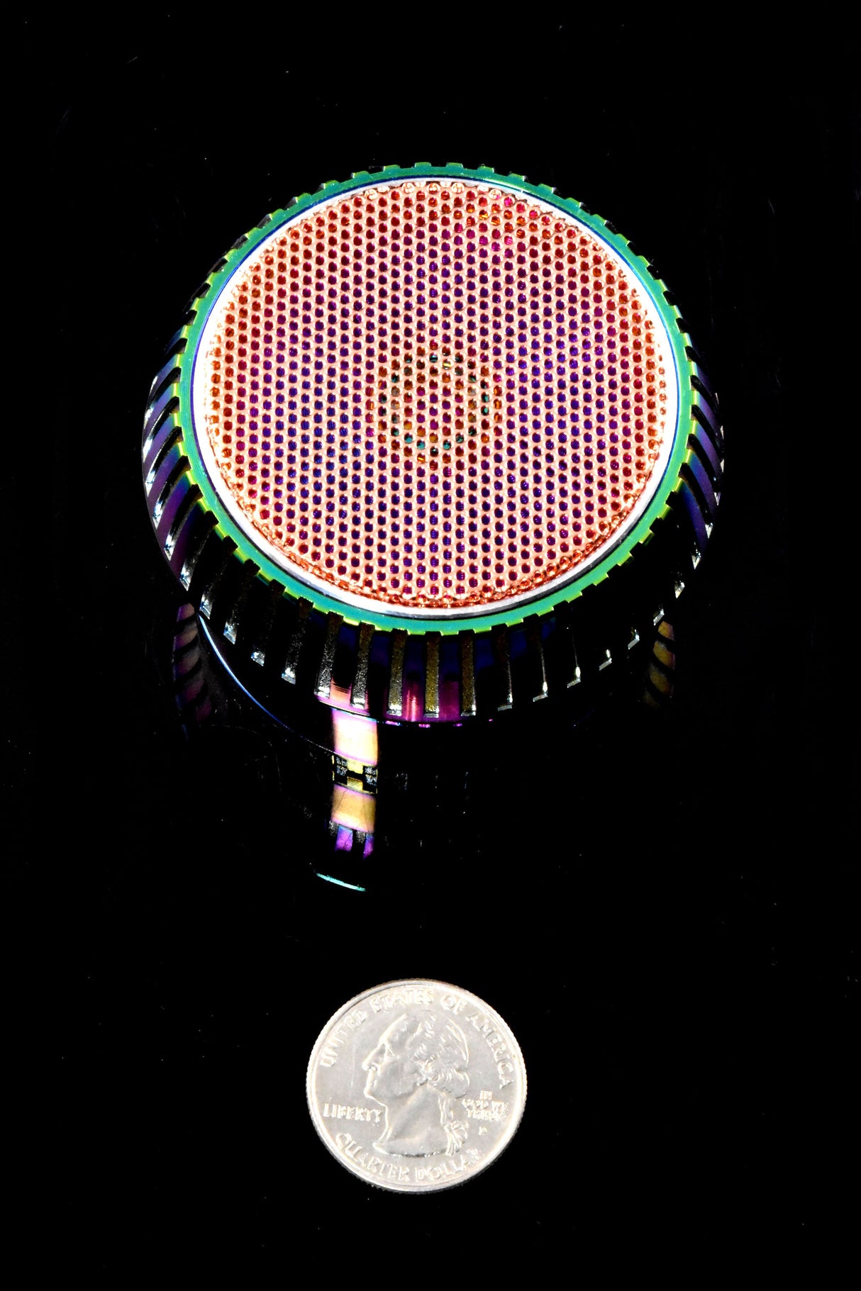 4-Part Metal Herb Grinder “Prism Cap” – Rainbow – 2½″