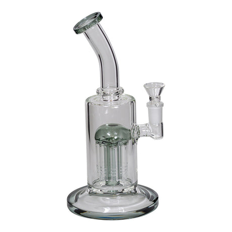 Smoke 8.7" 5mm Glass Water Pipe with 6 Arm Tree Perc and Funnel Bowl, Front View