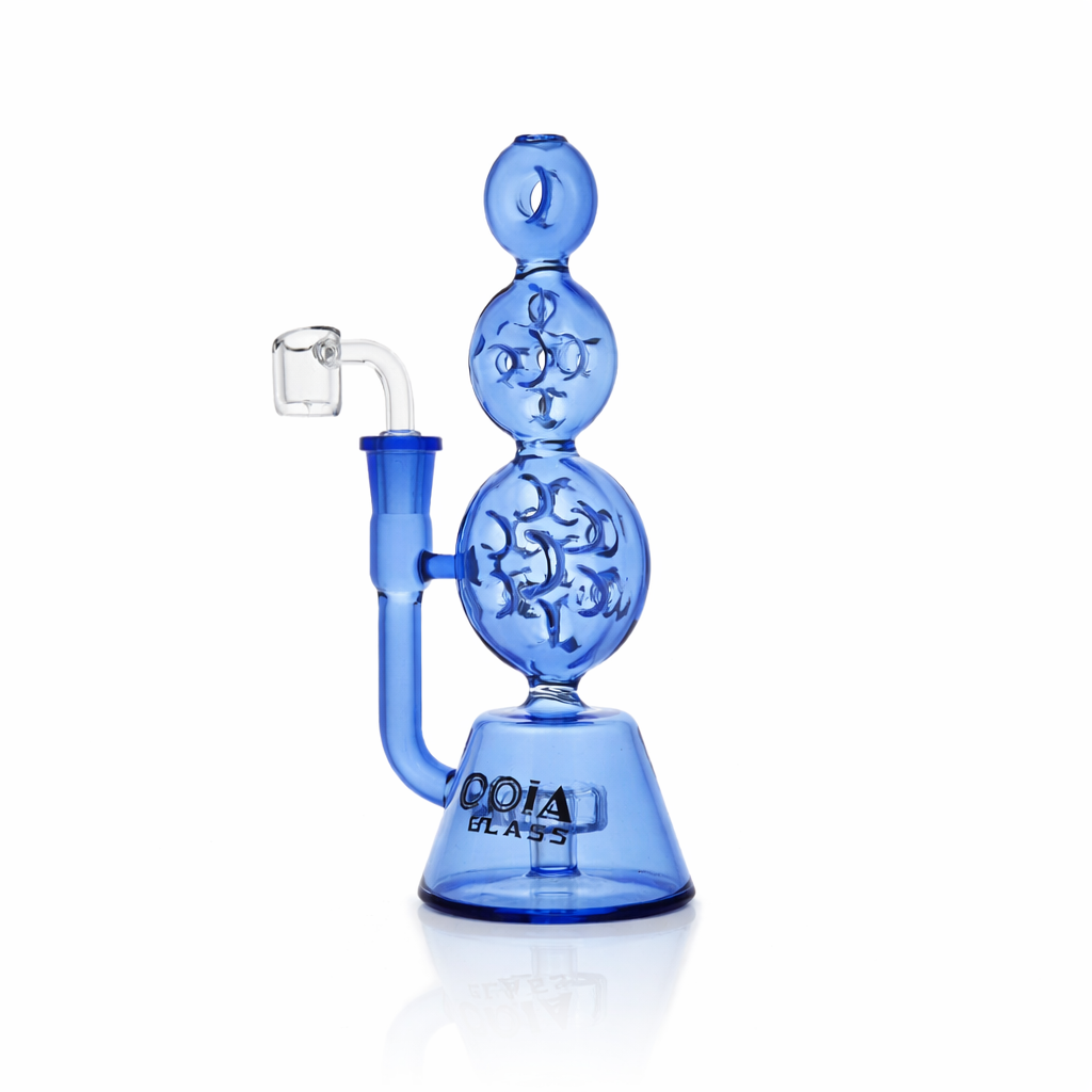 8" Triple Stack Swiss Perc Recycler Dab Rig | Croia Glass