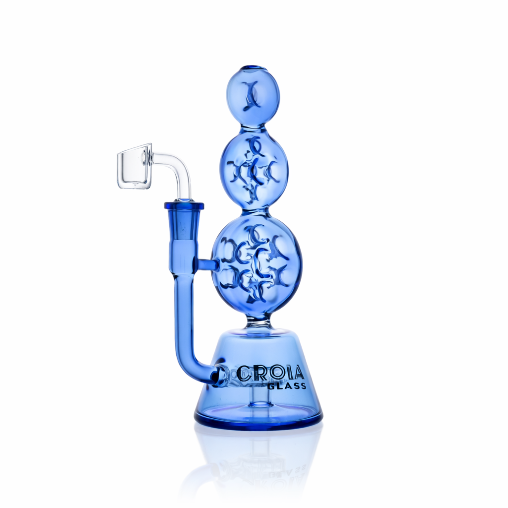 8" Triple Stack Swiss Perc Recycler Dab Rig | Croia Glass