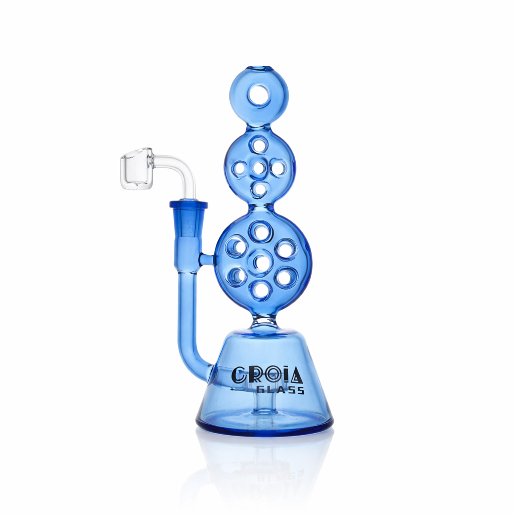 8" Triple Stack Swiss Perc Recycler Dab Rig | Croia Glass