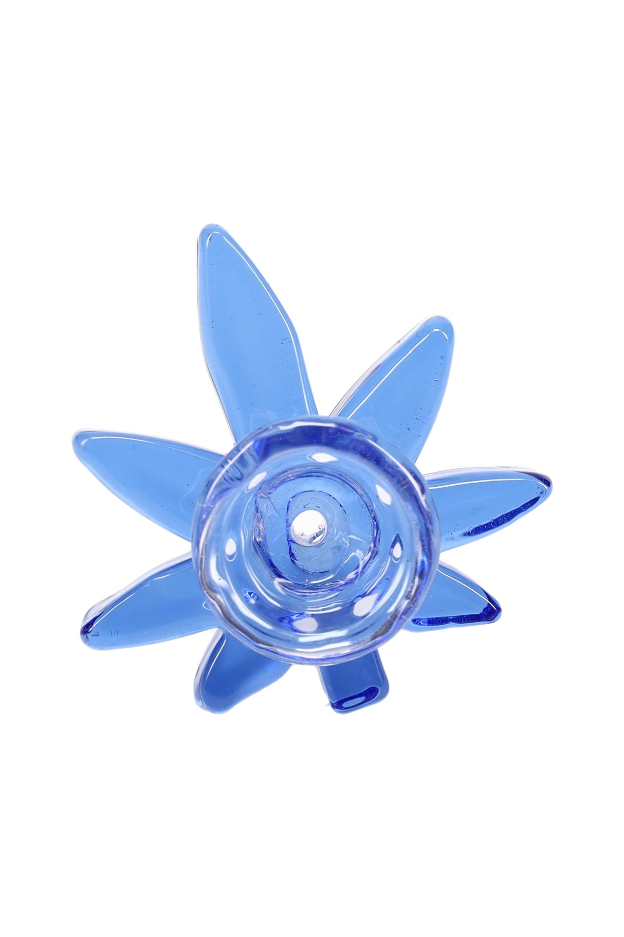 14 mm Male Leaf Bowl Slide – Blue Glass