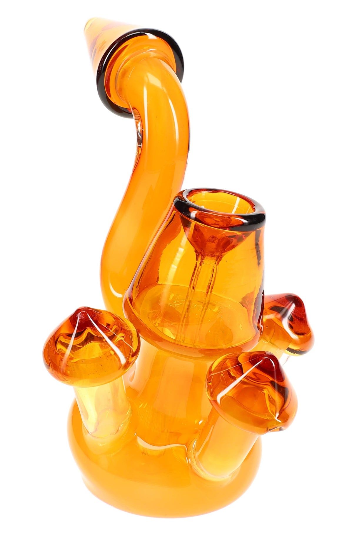Gold Fumed Glass Mushroom Sherlock Bubbler “Shroom Bloom” – 7½″ – Assorted Colors