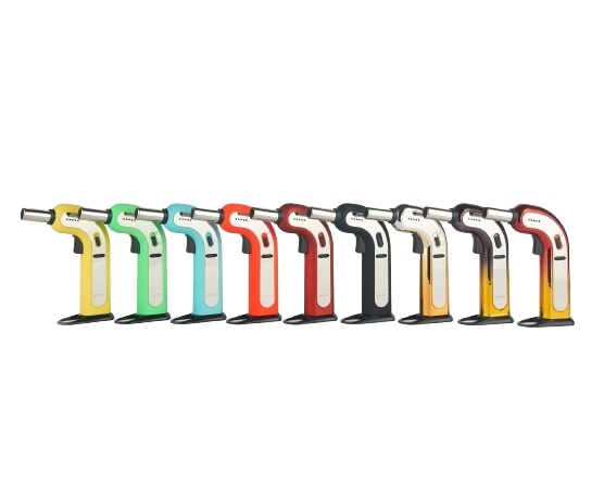 Maven Torch Viper 8" Table Torches with Dual-Tone Chrome and Windproof Jet Flame, Side View