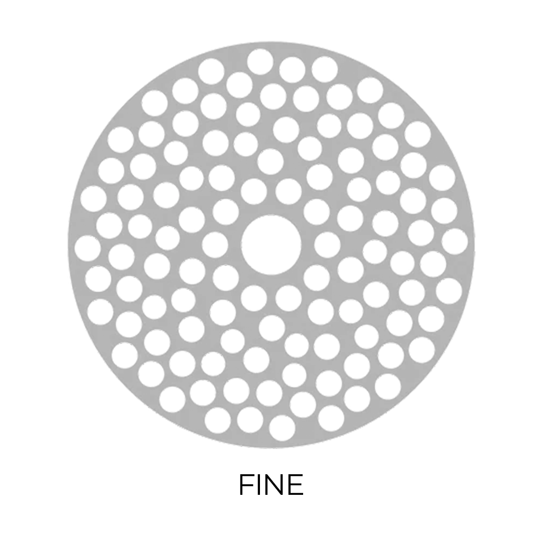 Flower Mill Fine Grinder Plate - Top View - Stainless Steel Replacement Part