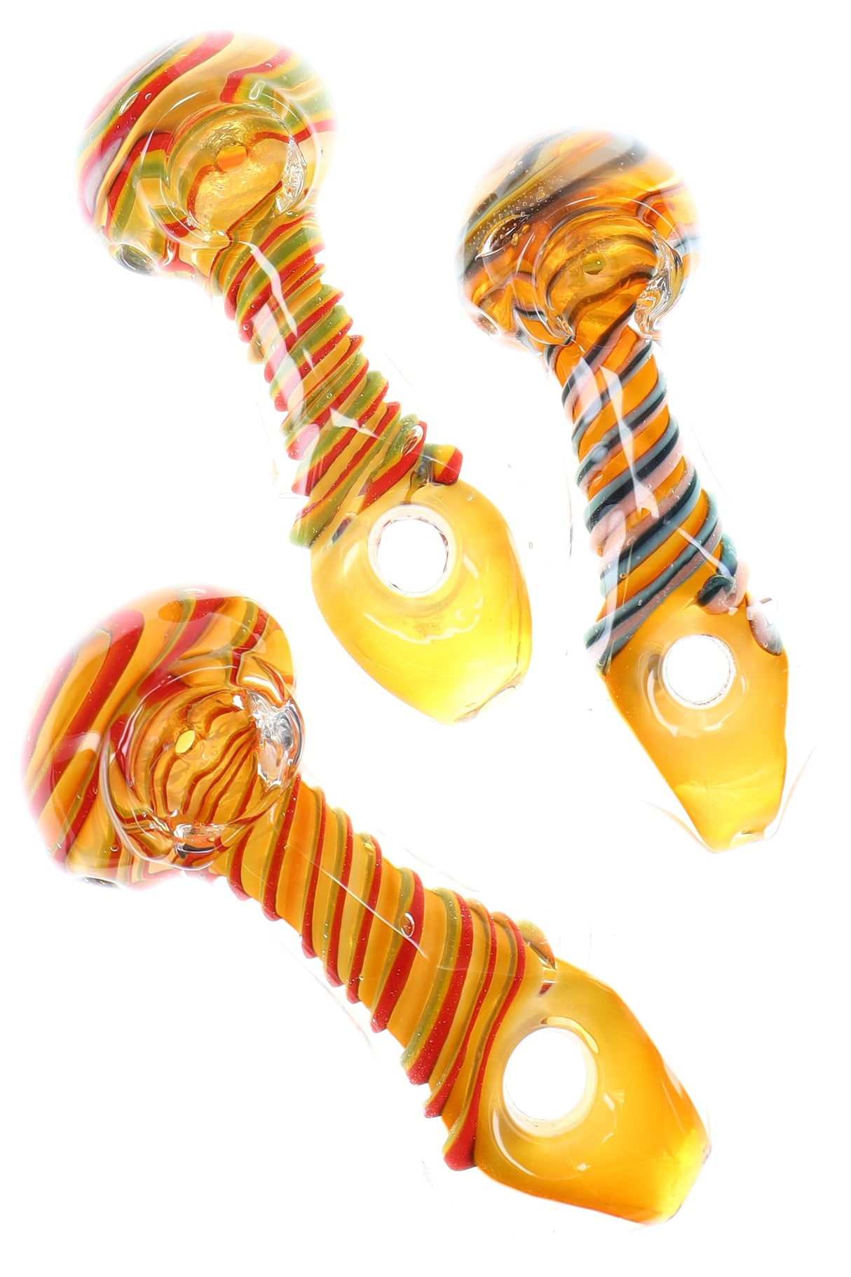 Gold Fumed Donut-Hole Glass Hand Pipe “Lifesaver” – 4″ – Assorted Colors