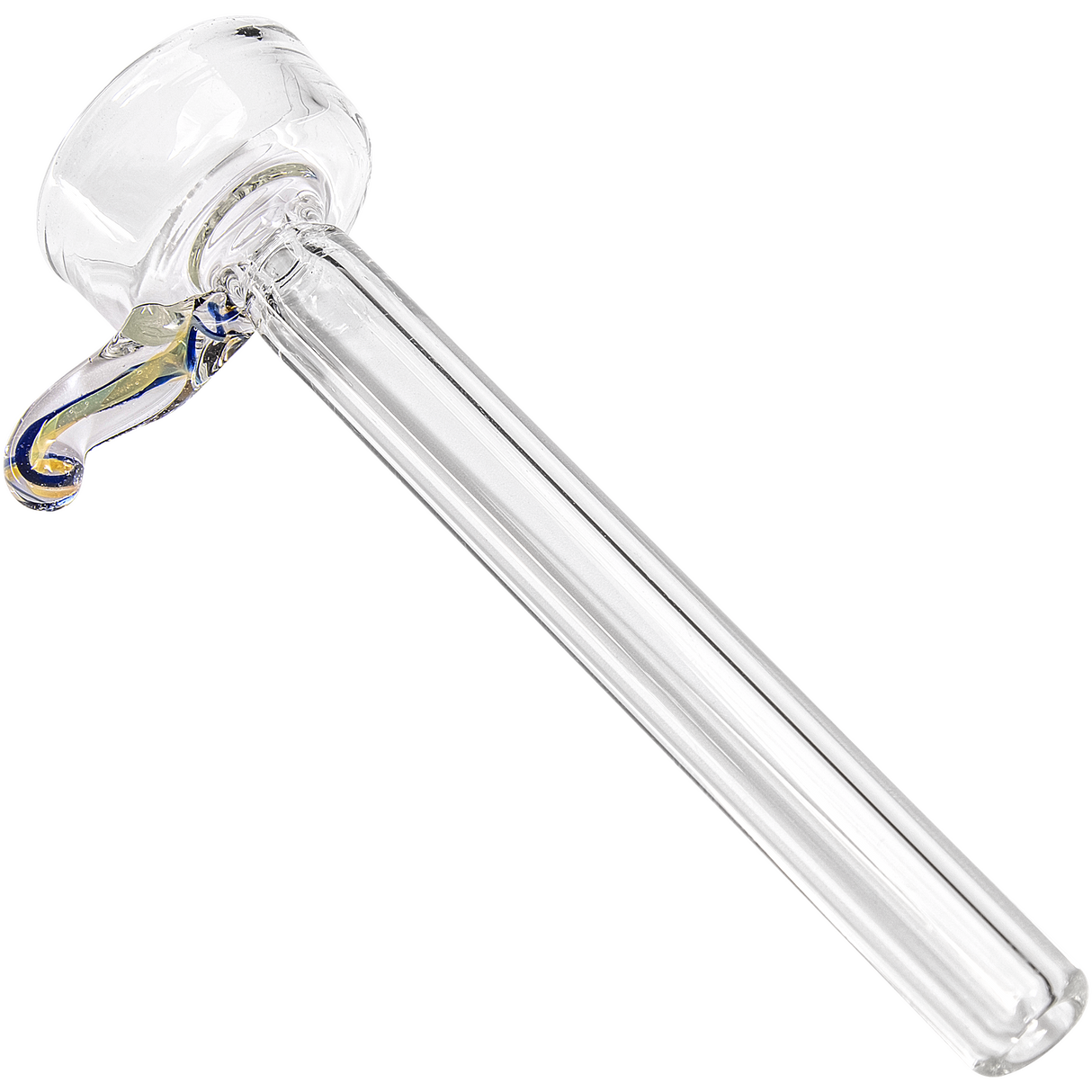LA Pipes Clear Borosilicate 9mm Slide Bowl with Amber Handle for Pull-Stem Bongs, Side View