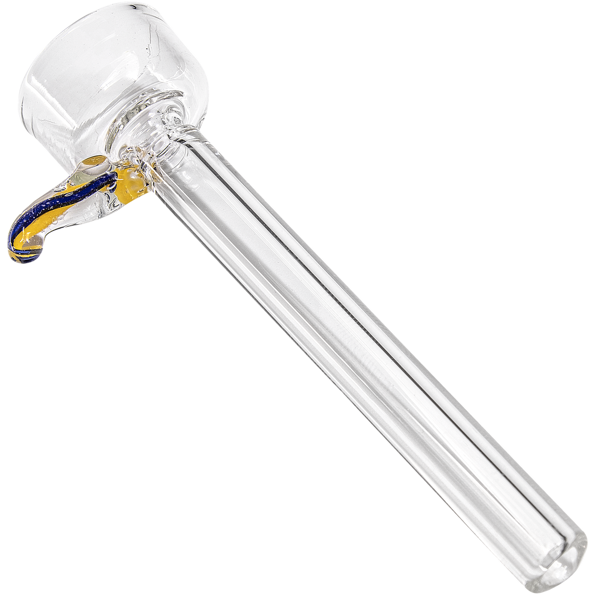 LA Pipes 9mm Clear Funnel Slide Bowl with Blue Handle for Bongs, Side View