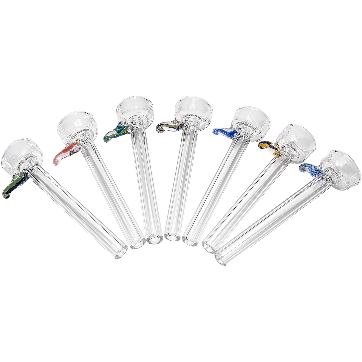 LA Pipes 9mm Clear Funnel Slide Bowl with Color Handles for Bongs, Top View