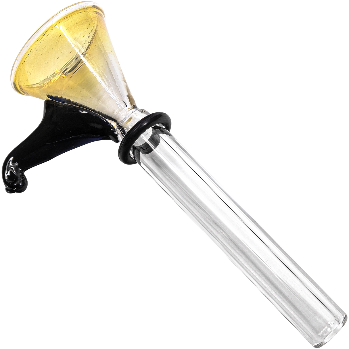 LA Pipes 9mm Funnel Slide Bowl with Handle, Black Variant, for Grommet Joint Bongs