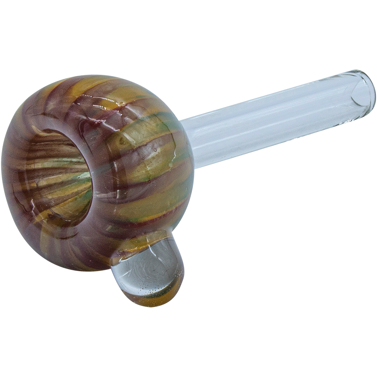 LA Pipes 9mm Rasta Slide Bowl for Bongs with Grommet Joint, Borosilicate Glass, Side View