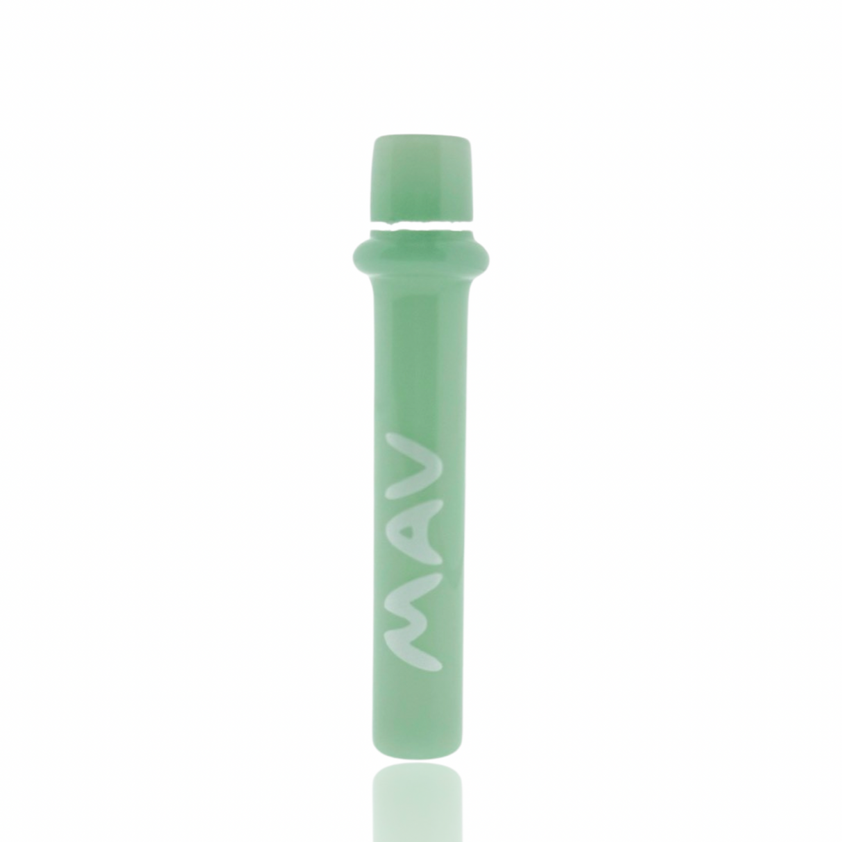 MAV Glass 4" One Hitter Hand Pipe in Colored Glass, Front View on White Background