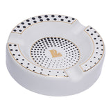 Lucienne Tapered Dots Round Ceramic Cigar Ashtray | 7.5"