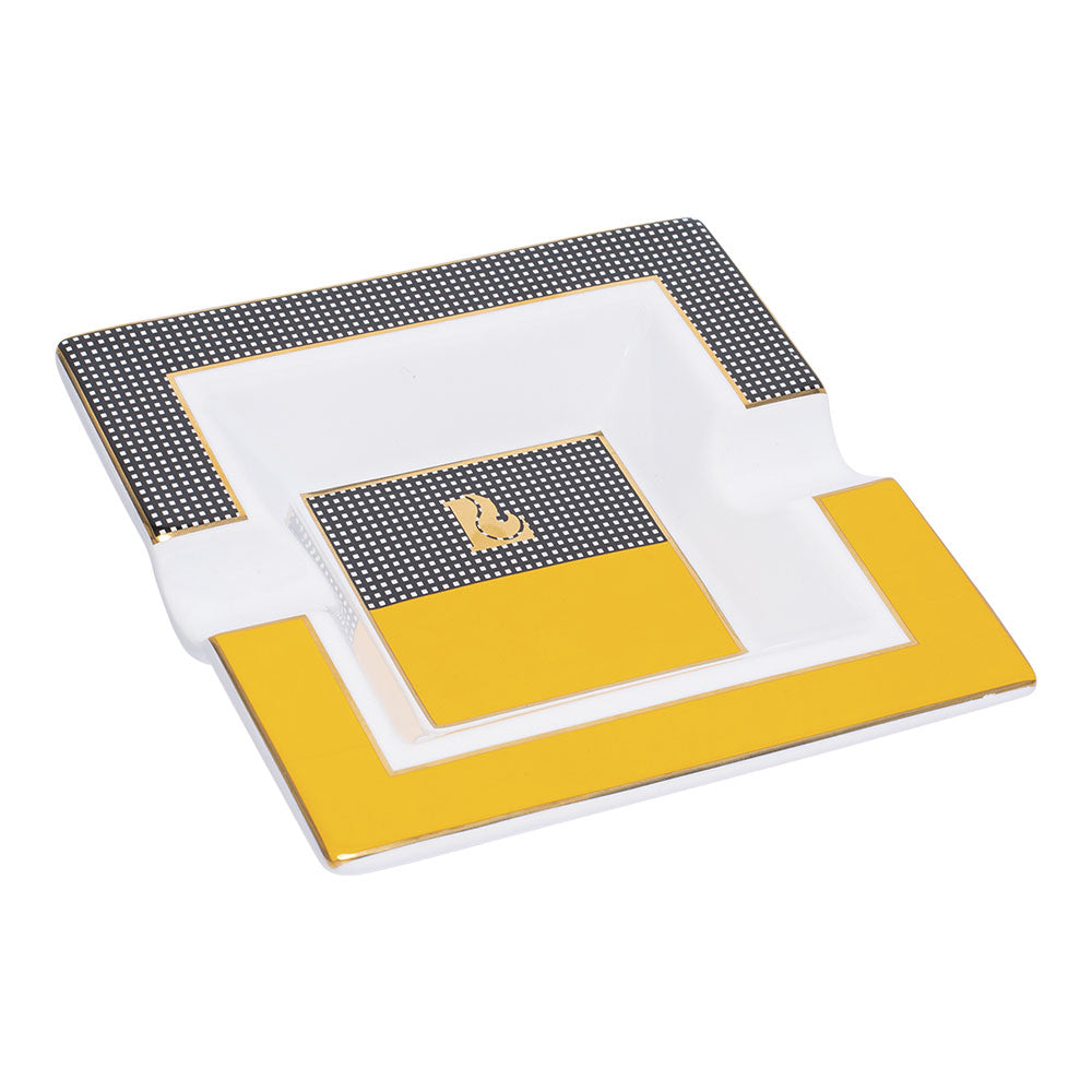 Lucienne Fashion Square Ceramic Cigar Ashtray, 7.5", Top View on White Background