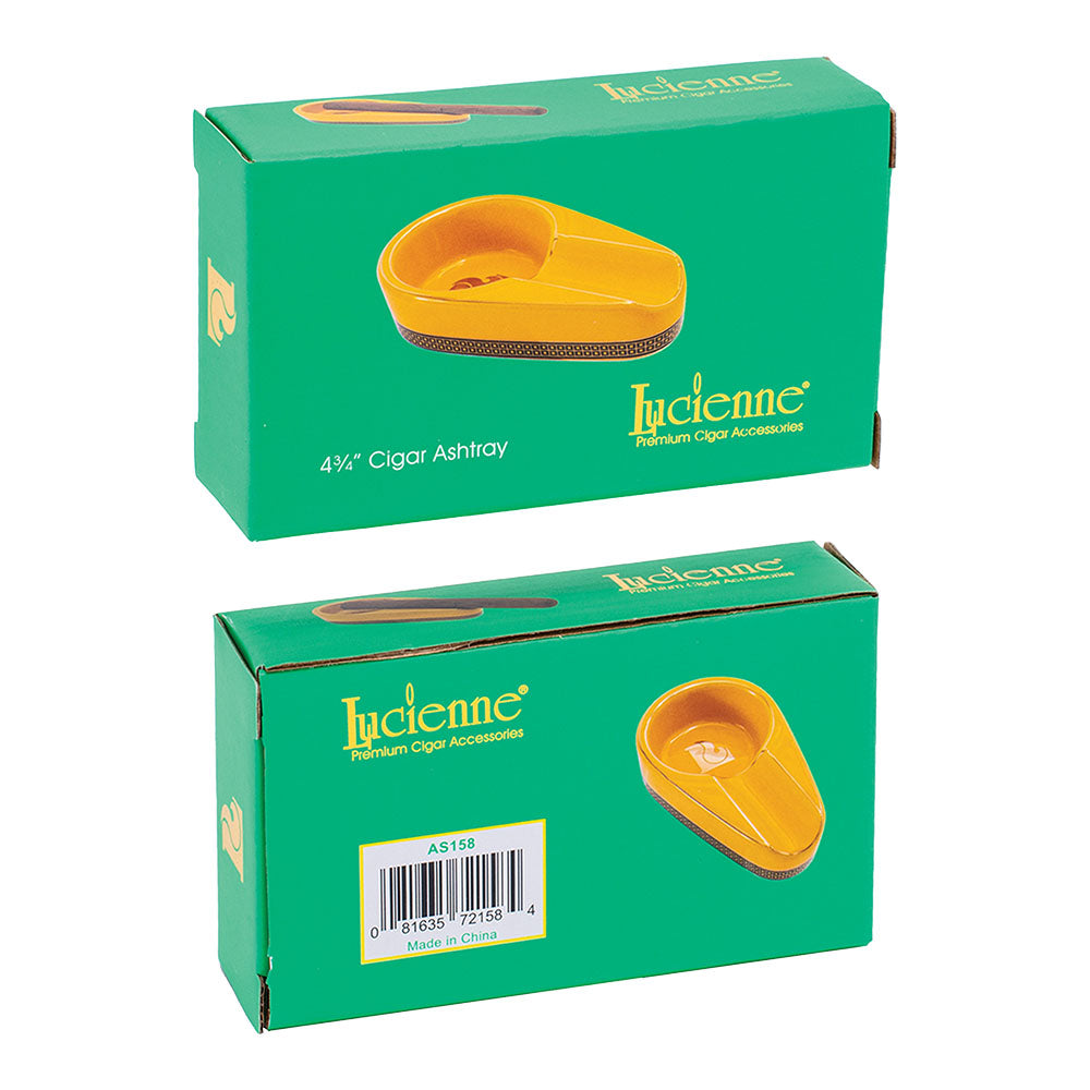 Lucienne Ceramic Spoon-Shaped Cigar Ashtray Set in Assorted Colors, packaged view