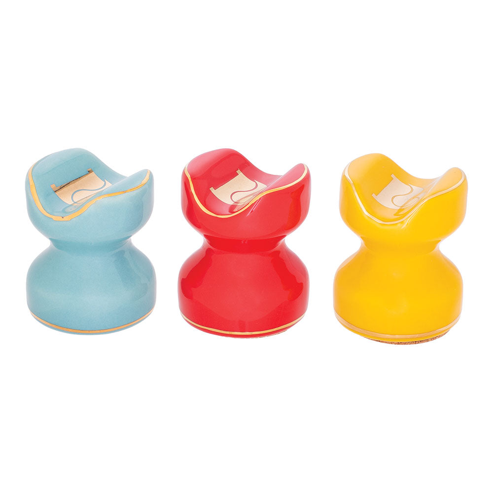 Lucienne Ceramic Cigar Rests in Assorted Colors, 12PC Display Set, Front View