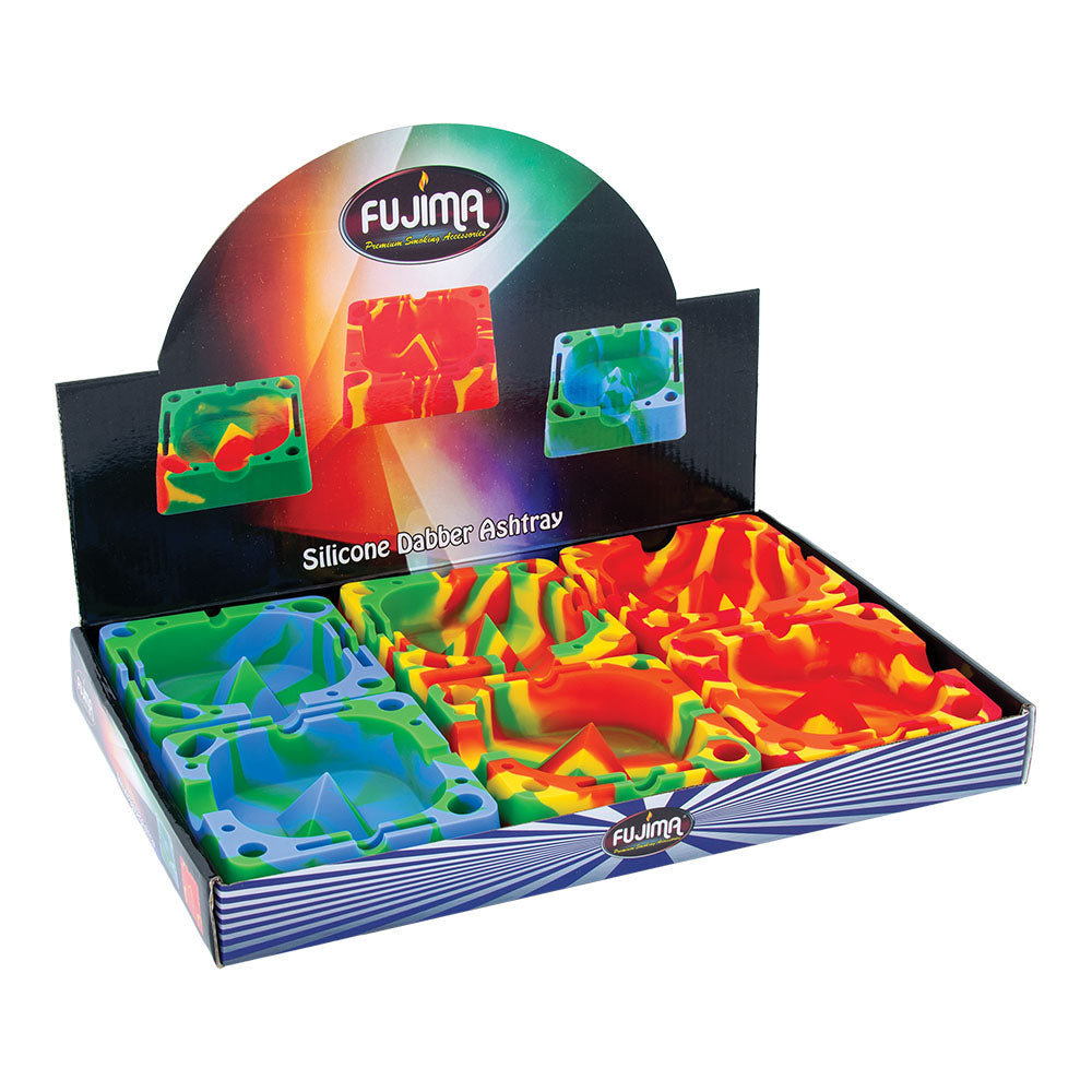 Fujima 5" Silicone Ashtrays in Colorful Assortment, Easy to Clean, Displayed in Box
