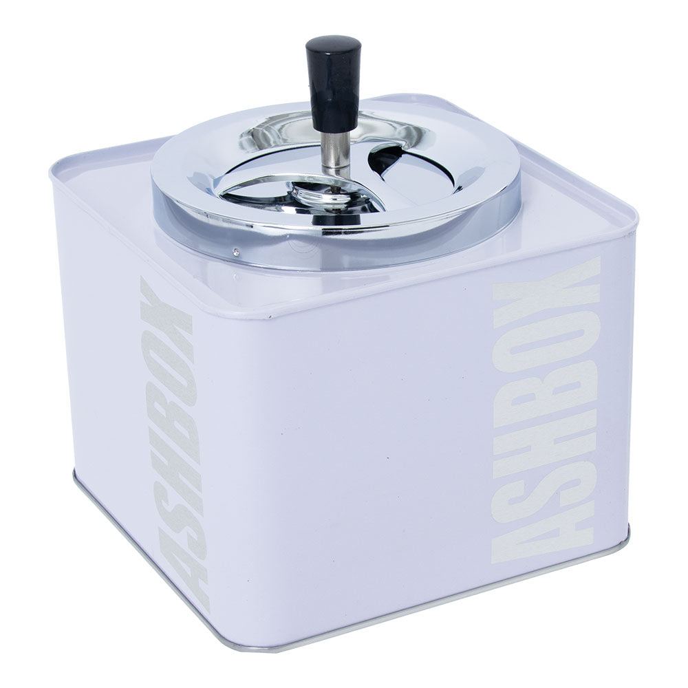 Fujima 7" Metal Spinning Ashtray in White - Easy Clean Home Accessory